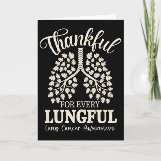 Dankbaar Voor Elke Longvol Longkanker Bewustzijn  Kaart (Voorkant)