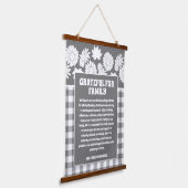 Dankbaar voor Familie Bericht Herfst Flowers Plaid Hangend Wandkleed (Gebogen)