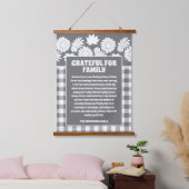 Dankbaar voor Familie Bericht Herfst Flowers Plaid Hangend Wandkleed (Slaapkamer)