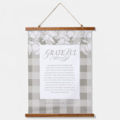 Dankbaar voor Familie Bericht Herfst Foliage Plaid Hangend Wandkleed (Voorkant)