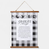 Dankbaar voor Familie Bericht Herfst Foliage Plaid Hangend Wandkleed (Voorkant)