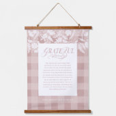 Dankbaar voor Familie Bericht Herfst Foliage Plaid Hangend Wandkleed (Voorkant)