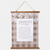 Dankbaar voor Familie Bericht Herfst Foliage Plaid Hangend Wandkleed (Voorkant)