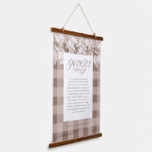 Dankbaar voor Familie Bericht Herfst Foliage Plaid Hangend Wandkleed (Gebogen)