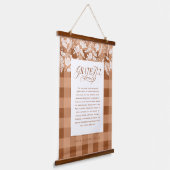Dankbaar voor Familie Bericht Herfst Foliage Plaid Hangend Wandkleed (Gebogen)