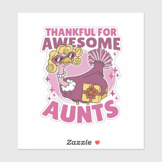 DANKBAAR VOOR GEWELDIGE TANTES BLOND TURKIJE THANK STICKER (Vel)