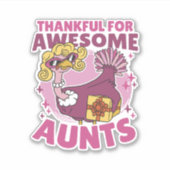 DANKBAAR VOOR GEWELDIGE TANTES BLOND TURKIJE THANK STICKER (Voorkant)