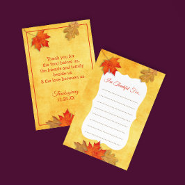 Dankbaar voor gouden Thanksgiving Plaatskaarten RSVP Kaartje
