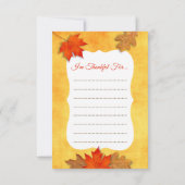 Dankbaar voor gouden Thanksgiving Plaatskaarten RSVP Kaartje (Achterkant)