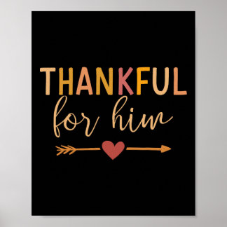 Dankbaar voor het koppel voor Thanksgiving Poster