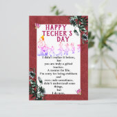 Dankbaar voor je docent Flat Wenskaart Kaart (Staand voorkant)