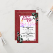 Dankbaar voor je docent Flat Wenskaart Kaart (Voorkant / Achterkant in situ)