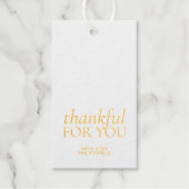 Dankbaar voor je Elegant Thanksgiving Gold Foil Cadeaulabels (Voorkant)