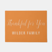 Dankbaar voor je familienaam Oranje Herfst deurmat (Voorkant)