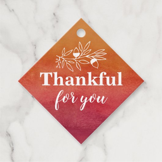 Dankbaar voor je herfst bruiloft verlovingsfeest bedankjes labels (Voorkant)