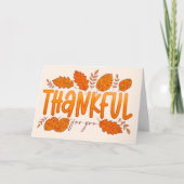 Dankbaar voor je Herfst Thanksgiving Groet Kaart (Voorkant)