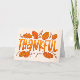 Dankbaar voor je Herfst Thanksgiving Groet Kaart