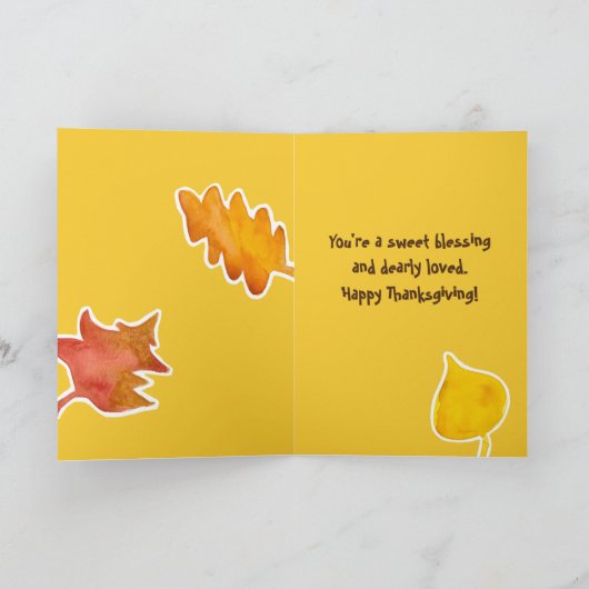 Dankbaar voor je kleinzoon Happy Thanksgiving Feestdagen Kaart (Binnen)