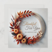 Dankbaar voor je Thanksgiving Krans Custom Feestdagenkaart (Voorkant / Achterkant)