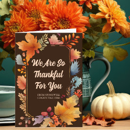 Dankbaar voor je vertrek van de Thanksgiving Kaart