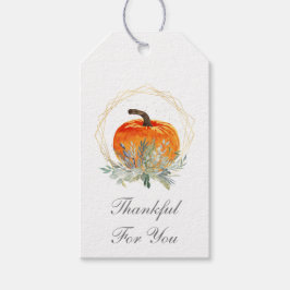 Dankbaar voor Jou Elegante Pompoen Cadeaulabel