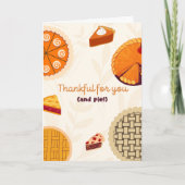 Dankbaar voor jou en taart dankdag kaart (Voorkant)