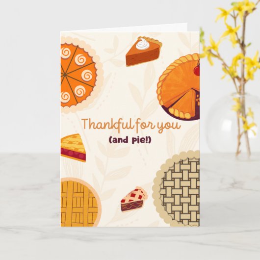 Dankbaar voor jou en taart dankdag kaart (Gele Bloem)