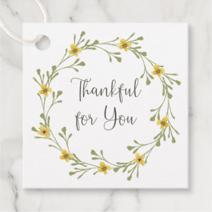 Dankbaar voor jou Geel Bloemmotief Bedankjes Labels