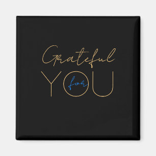 💖 "Dankbaar voor jou" Gift Label Modern zwart Magneet