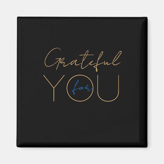 💖 "Dankbaar voor jou" Gift Label | Modern zwart Magneet (Voorkant)