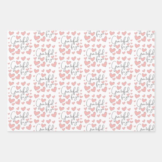 Dankbaar Voor Jou Hart Inpakpapier Vellen (Voorkant 2)