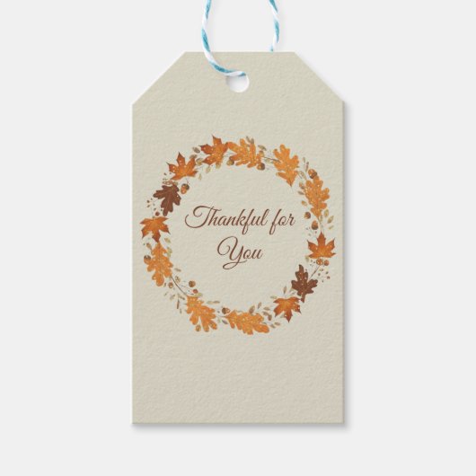 Dankbaar Voor Jou Herfst Dank Kaarten Cadeaulabel (Voorkant)