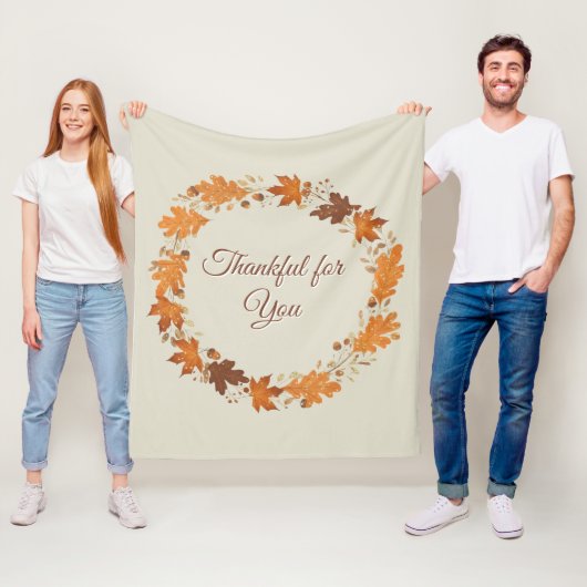 Dankbaar Voor Jou Herfst Dank Kaarten Fleece Deken (In situ)
