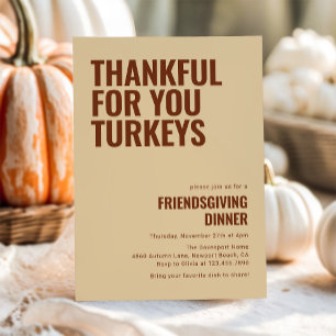 Dankbaar Voor Jou Kalkoenen Friendsgiving Diner  Kaart