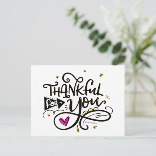 Dankbaar voor jou, met de hand geschreven briefkaart (Staand voorkant)
