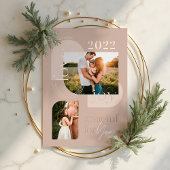 Dankbaar Voor Jou Moderne Geometrische Boog Twee F Folie Feestdagenkaart