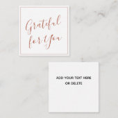 Dankbaar voor jou Script Terracotta Persoonlijk Notitiekaartje (Voorkant / Achterkant)