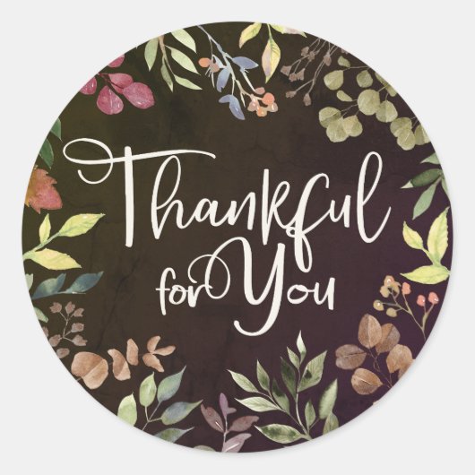 Dankbaar voor jou - Thanksgiving Ronde Sticker (Voorkant)