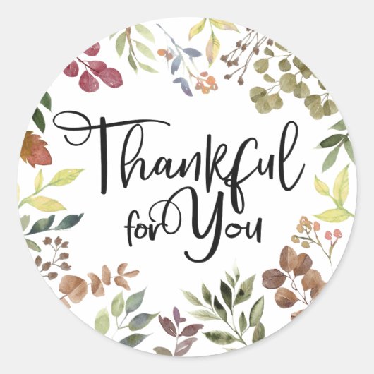Dankbaar voor jou - Thanksgiving Ronde Sticker (Voorkant)