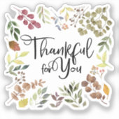 Dankbaar voor jou - Thanksgiving Sticker (Voorkant)