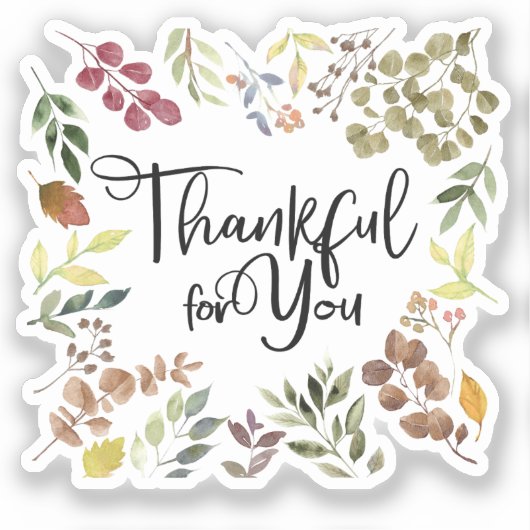 Dankbaar voor jou - Thanksgiving Sticker (Voorkant)