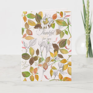 Dankbaar voor jullie fijne Thanksgiving herfstblad Kaart