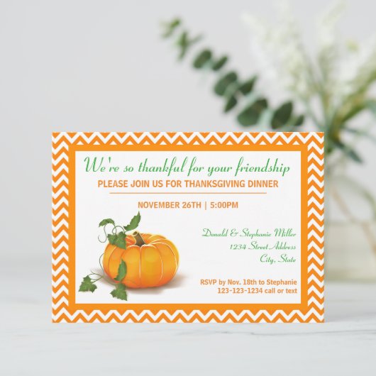 Dankbaar voor jullie Vriendschap - Uitnodiging voo (Staand voorkant)