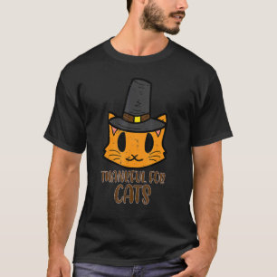 Dankbaar Voor Katten Pelgrim Schattig Thanksgiving T-shirt