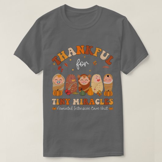 Dankbaar voor kleine wonderen Neonatale Thanksgivi T-shirt (Design voorkant)