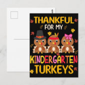 Dankbaar voor mijn kalkoenen uit de kleuterklas Th Briefkaart (Voorkant / Achterkant)