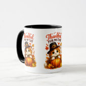 Dankbaar Voor Mijn Katten Thanksgiving Kat Mok (Voorkant links)