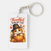 Dankbaar Voor Mijn Katten Thanksgiving Sleutelhanger (achterkant)