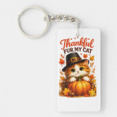 Dankbaar Voor Mijn Katten Thanksgiving Sleutelhanger (Voorkant)