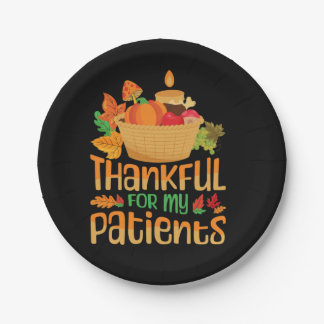 Dankbaar voor mijn patienten herfst Thanksgiving d Papieren Bordje